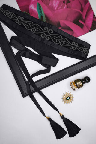 Black French chiffon dress - Muslima Wear Official online shopping website