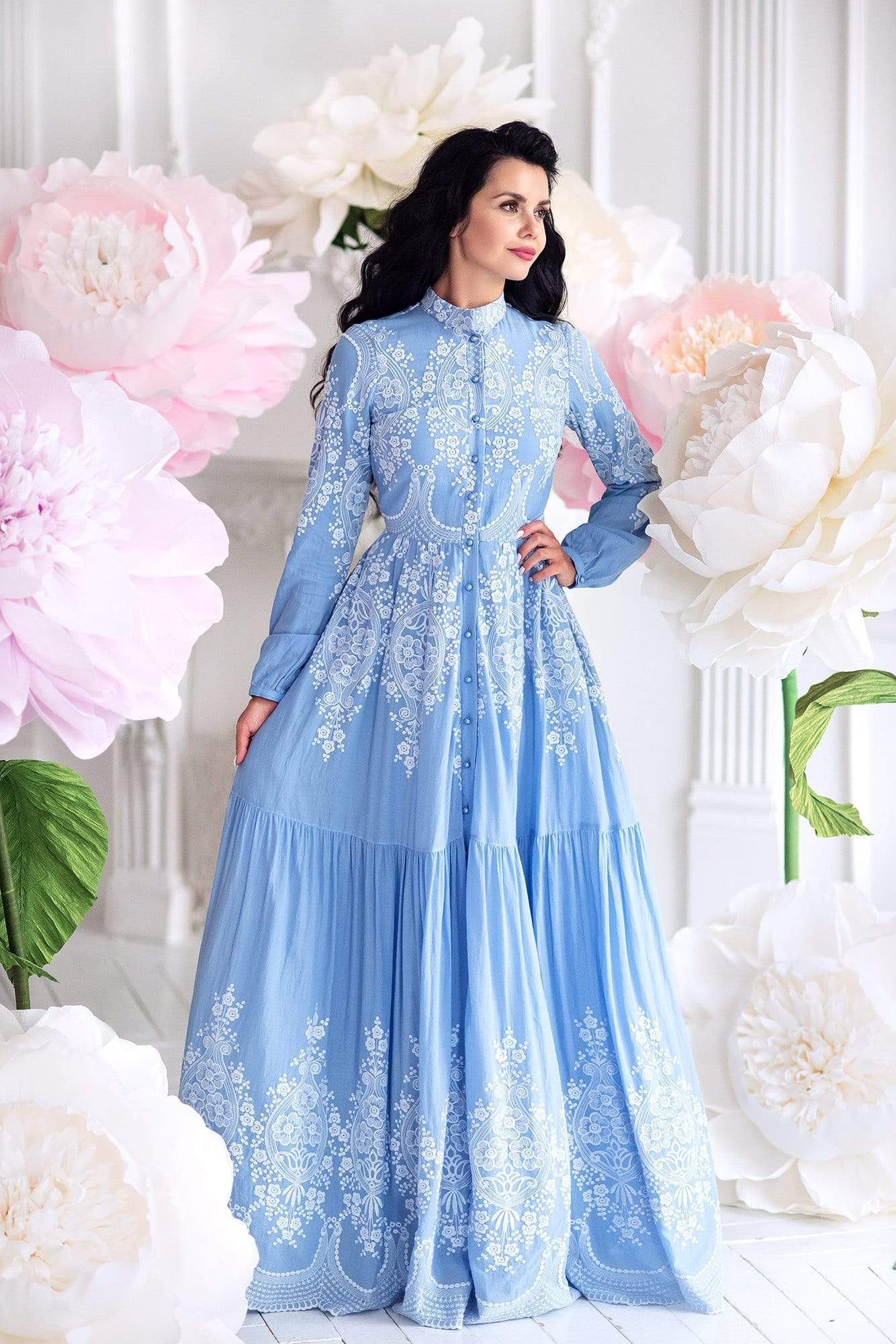 blue dream dress Light Blue Butterfly Ruffle Dress - Sheer Layers