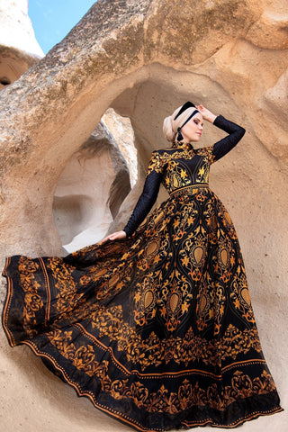 Golden Orchid Dress - Muslima Wear 1