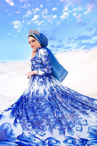 royal blue chiffon dress Navy Blue Chiffon Dress, Women Summer Maxi Swing Dress, Elegant Flowy Dress for Weddings and Evening Events, Custom Dress, Xiaolizi 6024