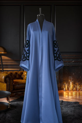 Muslima Silver Blue Abaya - Muslima Wear