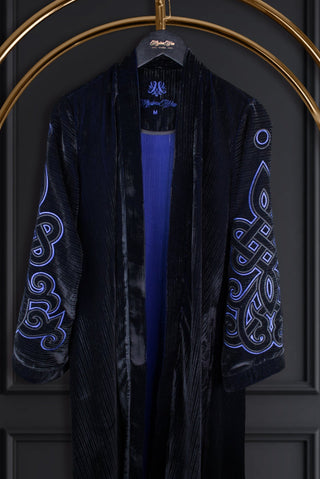 Muslima Violet Blue Velvet Abaya - Muslima Wear