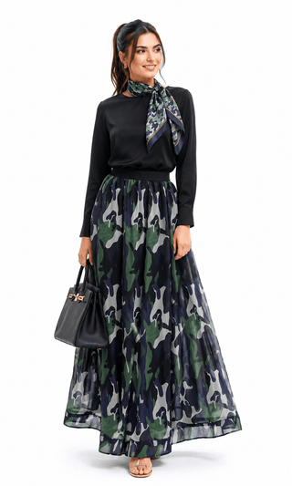 Muslima Wear Military chiffon Skirt - Muslima Wear Official online shopping website