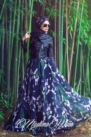 Muslima Wear Military chiffon Skirt