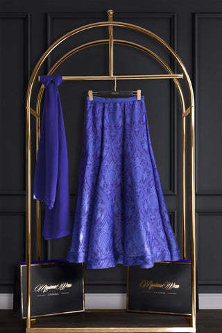 Persia Roayal Blue Silky Chiffon Skirt - Muslima Wear