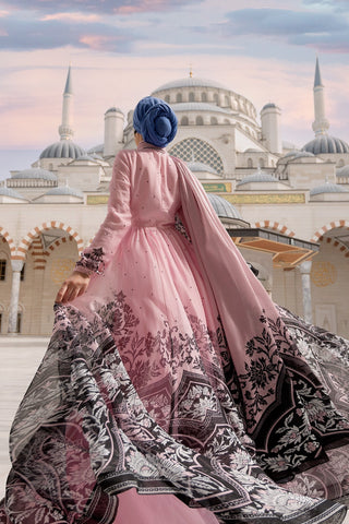 Rayyana Rose Chiffon Dress - Muslima Wear