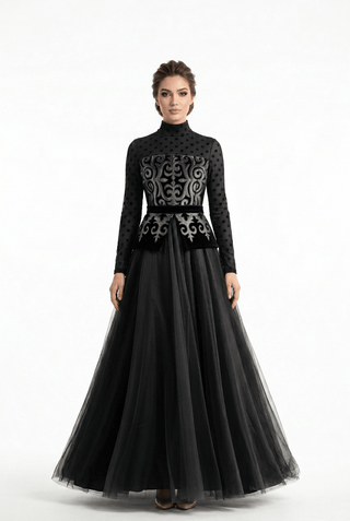 Regina Nera Black Dress - Muslima Wear Official online shopping website